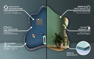 Folt alakú tükör LED-es megvilágítású