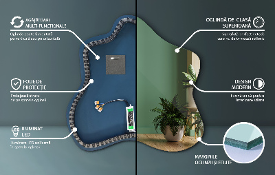 Folt alakú tükör LED-es megvilágítású