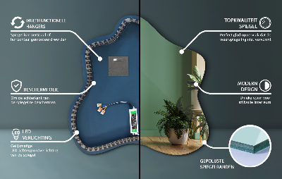 Folt alakú tükör LED-es megvilágítású