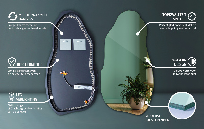 Szabálytalan alakú tükör modern LED háttérvilágítással