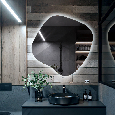 Organikus tükör led világítással modern kiegészítő