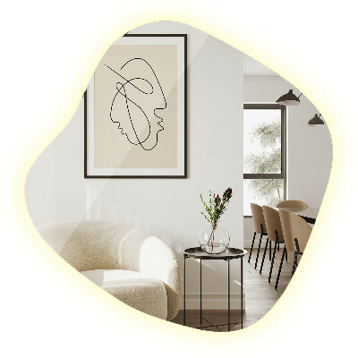 Organikus tükör led világítással modern kiegészítő