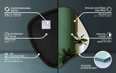 Organikus tükör led világítással modern kiegészítő