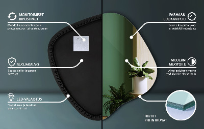 Organikus tükör led világítással modern kiegészítő