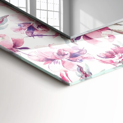 Design fali tükör Lila virágmotívumok