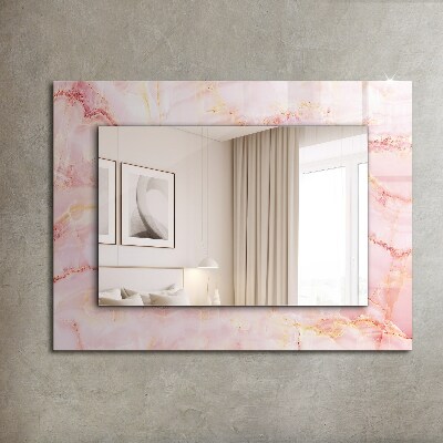 Design tükör Rózsaszín márványminta