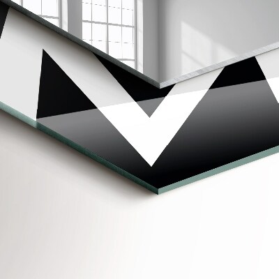 Design fali tükör Geometrikus motívumok fehér és fekete színben