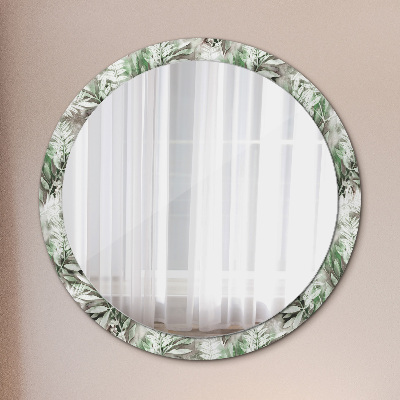 Kerek díszes tükör Akvarell levelek
