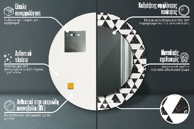 Kerek díszes tükör Geometriai háromszögek