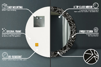 Kerek tükör díszítéssel Geometriai mintázat