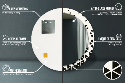 Kerek díszes tükör Absztrakt geometriai