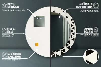Kerek díszes tükör Absztrakt geometriai
