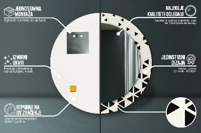 Kerek díszes tükör Absztrakt geometriai