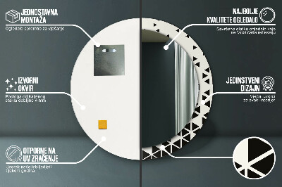 Kerek díszes tükör Absztrakt geometriai