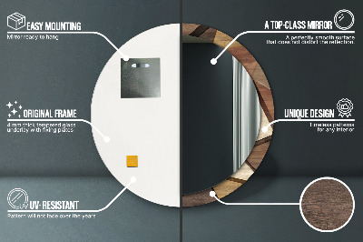 Kerek tükör fali dísz Geometriai 3d -s fa