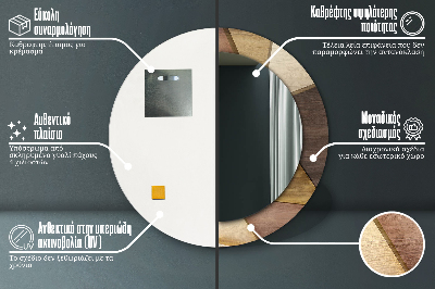 Kerek tükör fali dísz Geometriai 3d -s fa