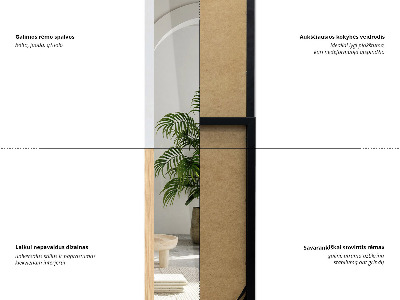 Álló tükör fehér kerettel 36x156 cm