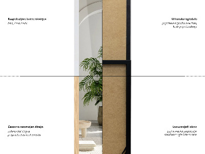 Álló tükör fekete kerettel 36x156 cm