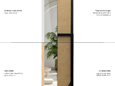 Álló tükör fekete kerettel 36x156 cm