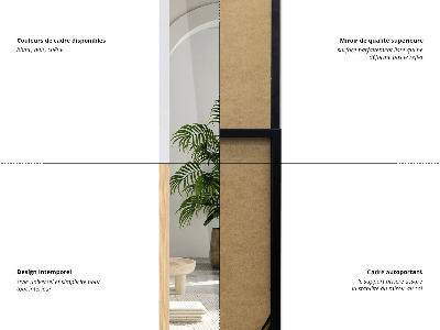 Álló tükör fekete kerettel 36x156 cm