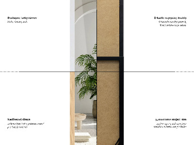 Álló tükör tölgyfa kerettel 36x156 cm