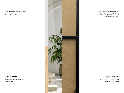 Álló tükör tölgyfa kerettel 36x156 cm