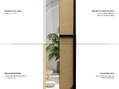 Álló tükör tölgyfa kerettel 36x156 cm