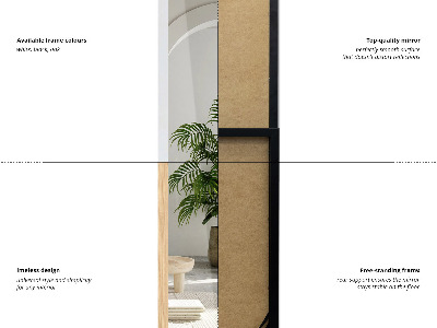 Álló tükör tölgyfa kerettel 36x156 cm