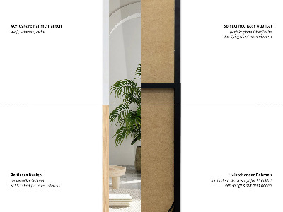 Álló tükör tölgyfa kerettel 36x156 cm