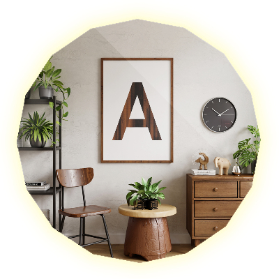 Geometriai tükör LED háttérvilágítással