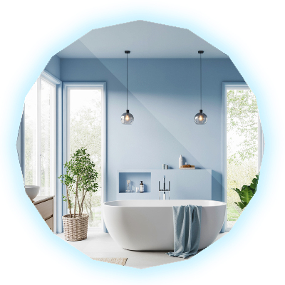 Geometriai tükör LED háttérvilágítással