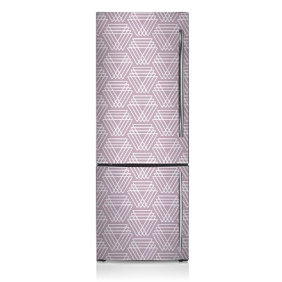 Hűtőszekrény mágneses matrica Rózsaszín háromszögek