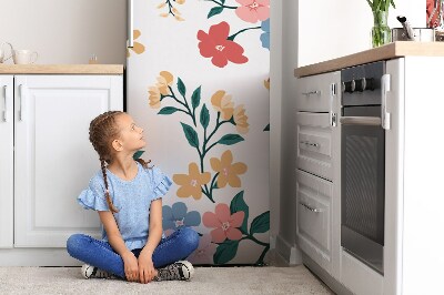 Hűtőszekrény mágneses matrica Színes virágok