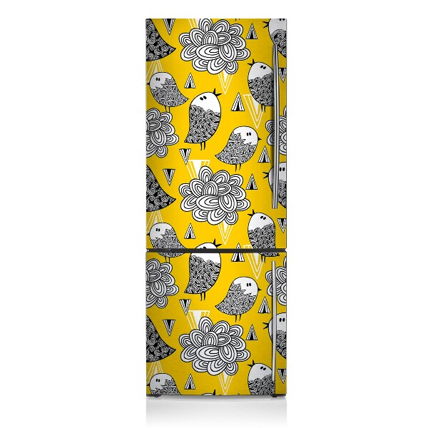 Mágneses hűtőmatrica Doodle madarak
