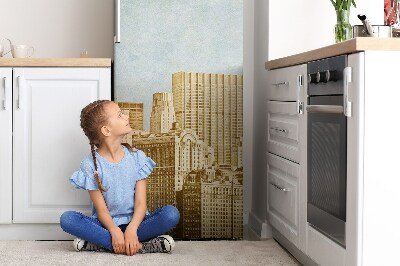 Hűtőszekrény mágneses matrica Manhattani felhőkarcolók