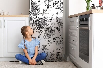 Mágneses hűtőmatrica Fekete -fehér kert