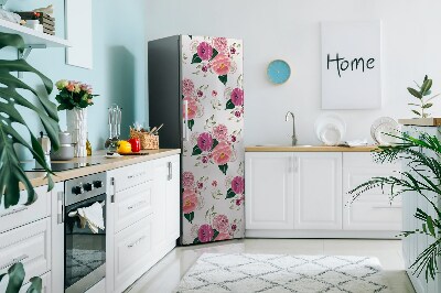 Hűtőmágnes dekor matrica Rózsaszín virágok