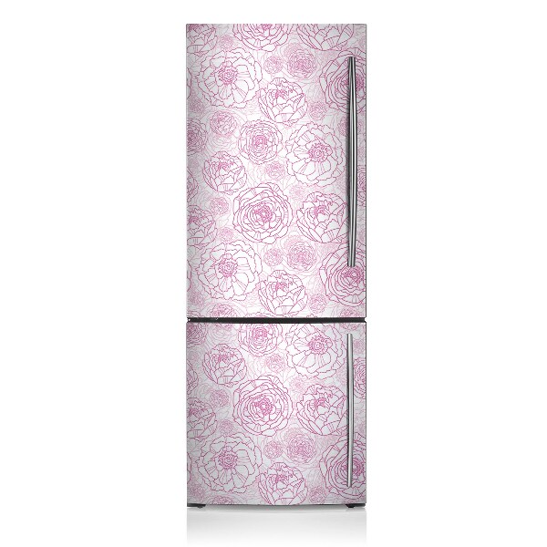 Mágneses hűtőmatrica Rózsaszín virágok