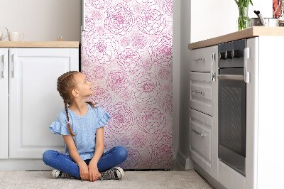 Mágneses hűtőmatrica Rózsaszín virágok