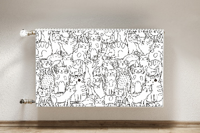 Dekoratív radiátorszőnyeg Doodlestílusú macskák