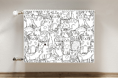 Dekoratív radiátorszőnyeg Doodlestílusú macskák