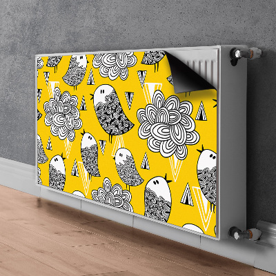 Mágneses radiátor takaró Doodle madarak