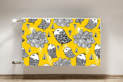 Mágneses radiátor takaró Doodle madarak