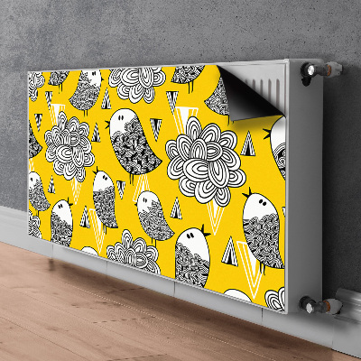Mágneses radiátor takaró Doodle madarak