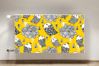 Mágneses radiátor takaró Doodle madarak