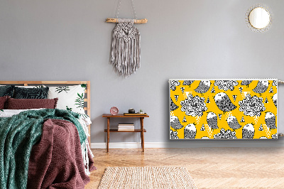 Mágneses radiátor takaró Doodle madarak