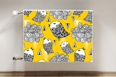 Mágneses radiátor takaró Doodle madarak