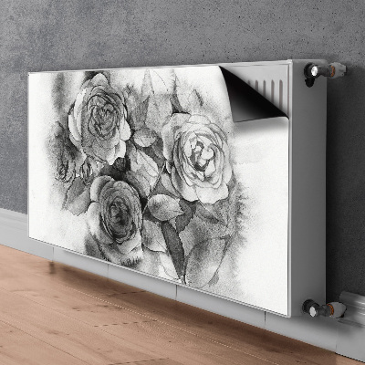 Mágneses radiátor takaró Feketefehér rózsák