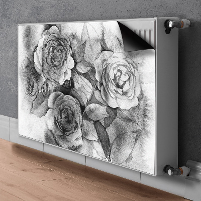 Mágneses radiátor takaró Feketefehér rózsák