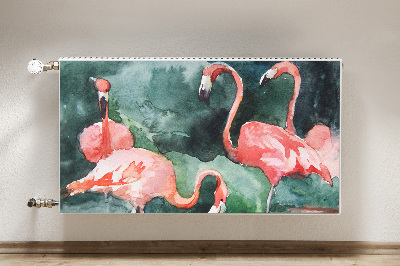 Mágneses radiátor takaró Festett flamingók